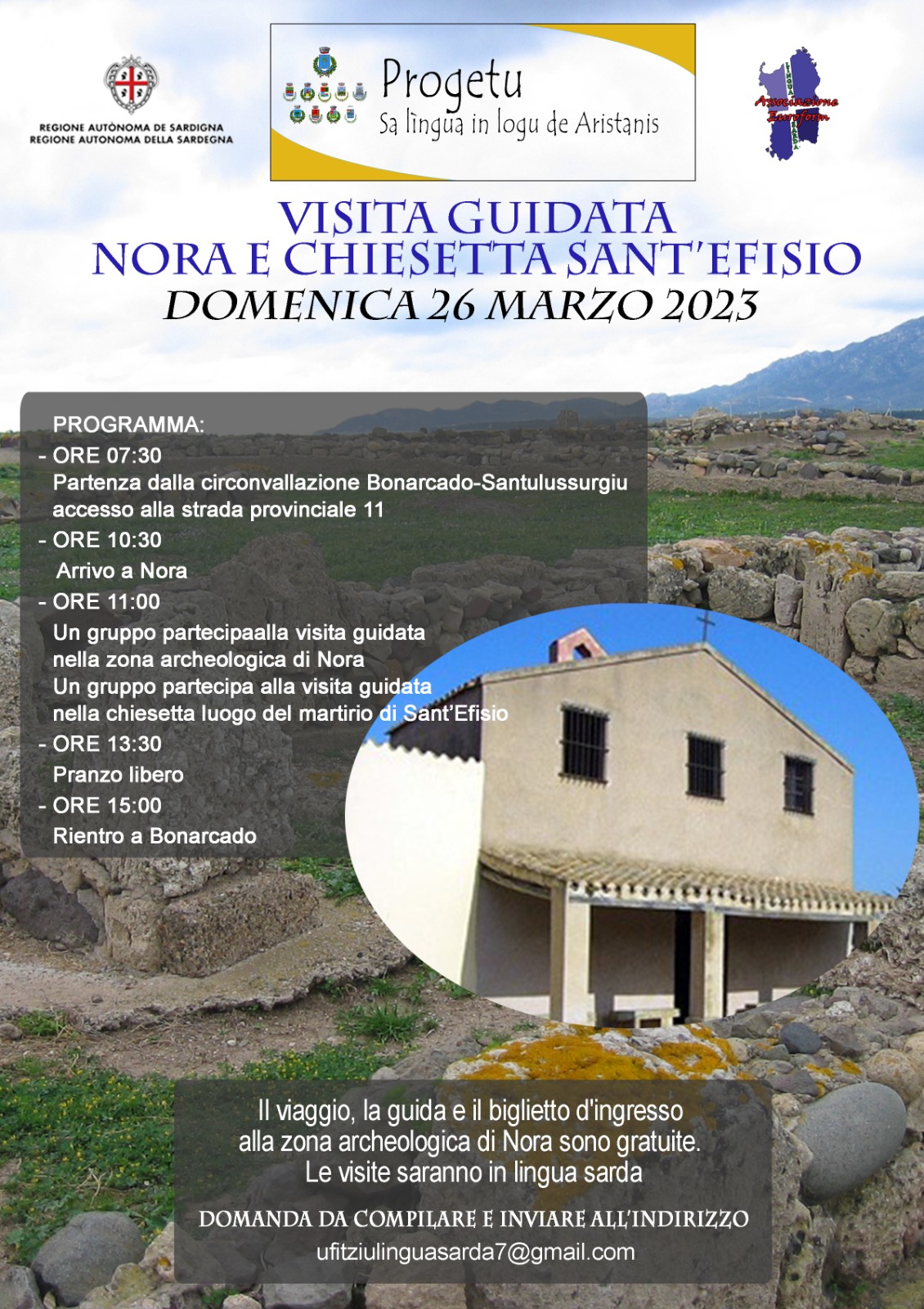 PROGETTO LINGUA SARDA  VISITA GUIDATA  DOMENICA 26/03/2023